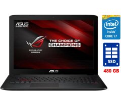 Игровой ноутбук Asus ROG ZX50VW / 15.6" (1920х1080) TN / Intel Core i7-6700HQ (4 (8) ядра по 2.6 - 3.5 GHz) / 16 GB DDR4 / 480 GB SSD / nVidia GeForce GTX 960, 2 GB GDDR5, 128-bit / WebCam / Win 10 Home