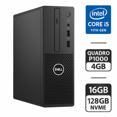 Ігровий ПК Б-клас Dell Precision 3450 SFF / Intel Core i5-11400 (6 (12) ядер по 2.6 - 4.4 GHz) / 16 GB DDR4 / 128 GB SSD / nVidia Quadro P1000, 4 GB GDDR5, 128-bit / 200W  miniDP / Win 11