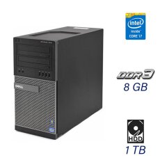 Комп'ютер Dell Optiplex 7010 Tower / Intel Core i7-3770 (4(8) ядра по 3.4 - 3.9 GHz) / 8 GB DDR3 / 1 TB HDD