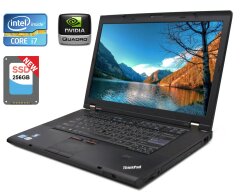 Мобільна робоча станція Lenovo ThinkPad W520 / 15.6" (1920x1080) TN / Intel Core i7-2760QM (4 (8) ядра по 2.4 - 3.5 GHz) / 16 GB DDR3 / 256 GB SSD NEW / nVidia Quadro 1000M, 2 GB DDR3, 128-bit / WebCam / DVD-RW / DisplayPort