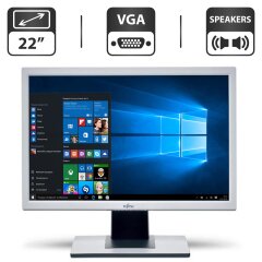 Монитор Б-класс Fujitsu B22w-5 / 22" (1680x1050) TN / DVI, VGA, Audio / VESA 100x100 / Встроенные динамики 2x 1.0W + Кабели в комплекте