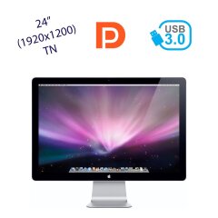 Монитор Б класс Apple Cinema Display / 24" (1920x1200) TN / 3x USB 3.0, 1x MiniDP, 1x MagSafe / iSight / 2.1 Speaker System