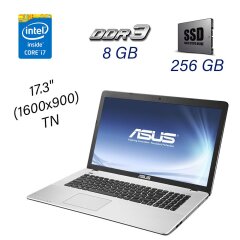 Ноутбук Asus X750J / 17.3" (1600х900) TN / Intel Core i7-4700HQ (4 (8) ядра по 2.4 - 3.4 GHz) / 8 GB DDR3 / 256 GB SSD / WebCam / DVD-ROM / USB 3.0
