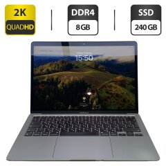 Ноутбук Б-клас Apple MacBook Air 13 A2337 / 13.3" (2560x1600) IPS / Apple M1 (8 ядер по 2.1 - 3.2 GHz) / 8 GB DDR4 / 240 GB SSD / Apple M1 GPU / WebCam