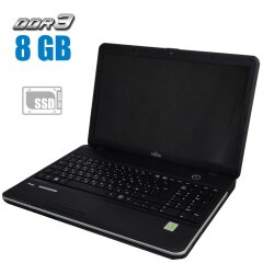 Ноутбук Fujitsu LifeBook A512 / 15.6" (1366x768) TN / Intel Core i3-3110M (2 (4) ядра по 2.4 GHz) / 8 GB DDR3 / 240 GB SSD NEW / Intel HD Graphics 4000 / WebCam / DVD-RW + Беспроводная мышка