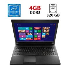 Ноутбук Lenovo B590 / 15.6" (1366x768) TN / Intel Celeron M1005 (2 (2) ядра по 1.9 GHz) / 4 GB DDR3 / 320 GB HDD / Intel HD Graphics / WebCam / Батарея не тримає