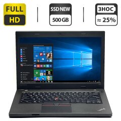 Ноутбук Lenovo ThinkPad L460 / 14" (1920x1080) TN / Intel Core i7-6600U (2 (4) ядра по 2.6 - 3.4 GHz) / 32 GB DDR4 / 500 GB SSD NEW / Intel HD Graphics 520 / WebCam / Windows 10 Pro