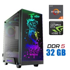 Новый игровой ПК Tower / AMD Ryzen 5 7500F (6 (12) ядер по 3.7 - 5.0 GHz) / 32 GB DDR5 / 1000 GB SSD M.2 / nVidia GeForce RTX 4060 Ti, 8 GB GDDR6, 128-bit / 700W