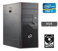 Системний блок Fujitsu Esprimo P710 E90+ Tower / Intel Core i3-3220 (2 (4) ядра по 3.3 GHz) / 8 GB DDR3 / 500 GB HDD / Intel HD Graphics 2500 / 280W / DVI / DisplayPort