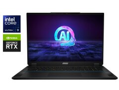 Игровой ноутбук MSI Stealth 18 AI Studio A1VHG / 18" (3840x2400) IPS / Intel Core Ultra 9 185H (16 (22) ядер по 1.8 - 5.1 GHz) / 32 GB DDR5 / 1000 GB SSD / nVidia GeForce RTX 4080, 12 GB GDDR6, 192-bit / WebCam
