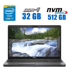 Ультрабук Б-клас Dell Latitude 5501 / 15.6" (1920x1080) TN / Intel Core i7-9850H (6 (12) ядра по 2.6 - 4.6 GHz) / 32 GB DDR4 / 512 GB SSD M.2 / Intel UHD Graphics 630 / WebCam / Win 10 Pro Lic