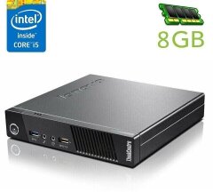 Неттоп Lenovo ThinkCentre M93 Tiny USFF / Intel Core i5-4570 (4 ядра по 3.2 - 3.6 GHz) / 8 GB DDR3 / 320 GB HDD / Intel HD Graphics 4600 / DisplayPort / Блок питания в комплекте