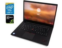 Игровой ультрабук Lenovo ThinkPad X1 Extreme Gen2 / 15.6" (1920x1080) IPS / Intel Core i7-9850H (6 (12) ядер по 2.6 - 4.6 GHz) / 32 GB DDR4 / 1000 GB SSD / nVidia GeForce GTX 1650 Max-Q, 4 GB GDDR6, 128-bit / WebCam / Win 10 Pro