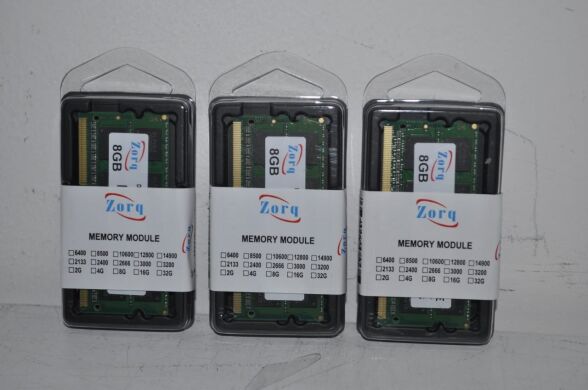 Новая оперативная память для ноутбука Zorq / 2Rx8 / 8 GB / DDR3 SO-DIMM / 1600 MHz