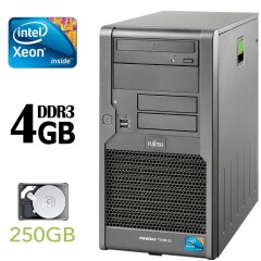 Fujitsu Primergy TX100 S2 / Intel Xeon e3-1220 (4 ядра по 3.1-3.4GHz) / 4 GB DDR3 / 250 GB HDD 