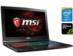 Игровой ноутбук MSI GE62MVR 7RG / 15.6" (1920x1080) IPS / Intel Core i7-7700HQ (4 (8) ядра по 2.8 - 3.8 GHz) / 16 GB DDR4 / 256 GB SSD + 1000 GB HDD / nVidia GeForce GTX 1070, 8 GB GDDR5, 256-bit / WebCam / Win 10 Home