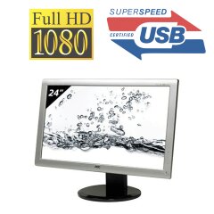 AOC E2436Pa / 24" 1920x1080 (16:9) WLED / Яркость 250 кд/м2 / угол обзора 170&deg; / DVI, VGA, 2.0 USB hub / встроенные динамики / Проф. нога 