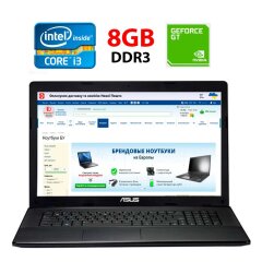 Ігровий ноутбук Asus X75V / 17" (1600x900) TN / Intel Core i3-3110M (2 (4) ядра по 2.4 GHz) / 8 GB DDR3 / 256 GB SSD / nVidia GeForce GT 720M, 2 GB DDR3, 64-bit / WebCam