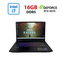 Игровой ноутбук MSI Katana 17 B13VGK / 17.3" (1920x1080) IPS / Intel Core i7-13620H (10 (16) ядер по 3.6 - 4.9 GHz) / 16 GB DDR5 / 1000 GB SSD M.2 / nVidia GeForce RTX 4070, 8 GB GDDR6, 128-bit / WebCam