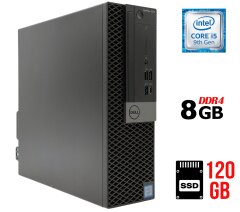 Компьютер Dell OptiPlex 7070 SFF / Intel Core i5-9500 (6 ядер по 3.0 - 4.4 GHz) / 8 GB DDR4 / 120 GB SSD / Intel UHD Graphics 630 / 200W / DisplayPort