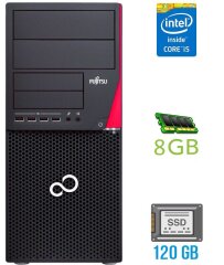 Комп'ютер Fujitsu Esprimo P720 E90+ Tower / Intel Core i5-4590 (4 ядра по 3.3 - 3.7 GHz) / 8 GB DDR3 / 120 GB SSD / Intel HD Graphics 4600 / 280W / DisplayPort / DVI