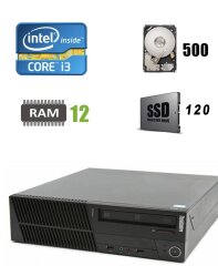 Монитор в подарок! Lenovo M82 Desktop / Intel Core i3-2120 (2(4)ядра по 3.30GHz) / 12 GB DDR3 / new 120 GB SSD+500 GB HDD / DVD-ROM / USB 3.0 / SATA 3