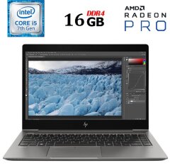 Мобильная рабочая станция Б-класс HP ZBook 14u G5 / 14" (1920x1080) IPS / Intel Core i5-7200U (2 (4) ядра по 2.5 - 3.1 GHz) / 16 GB DDR4 / 256 GB SSD M.2 / AMD Radeon Pro WX 3100, 2 GB GDDR5, 128-bit / HDMI
