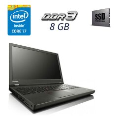 Мобільна робоча станція Lenovo ThinkPad W540 / 15.6" (1920x1080) TN / Intel Core i7-4710MQ (4 (8) ядра по 2.5 - 3.5 GHz) / 8 GB DDR3 / 256 GB SSD / nVidia Quadro K1100M, 2 GB GDDR5, 128-bit / WebCam / Windows 10 Pro
