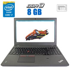 Мобільна робоча станція Lenovo ThinkPad W550s / 15.6" (1920x1080) TN / Intel Core i7-5500U (2 (4) ядра по 2.4 - 3.0 GHz) / 8 GB DDR3 / 240 GB SSD NEW / nVidia Quadro K620M, 2 GB DDR3, 64-bit / WebCam / Дві батареї