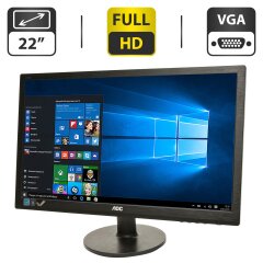 Монитор Б-класс AOC E2260SWDA / 22" (1920x1080) TN / VGA, DVI / Встроенные колонки 2x 2W / VESA 100x100 + Кабель (VGA и питания) в комплекте