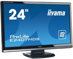Монитор Iiyama ProLite E2407HDS / 24" (1920x1080) TN / VGA, DVI, HDMI
