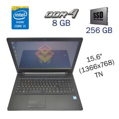 Ноутбук Б клас Lenovo IdeaPad 110-15ISK / 15.6" (1366x768) TN / Intel Core i3-6100U (2 (4) ядра по 2.3 GHz) / 8 GB DDR4 / 256 GB SSD / WebCam / DVD-ROM