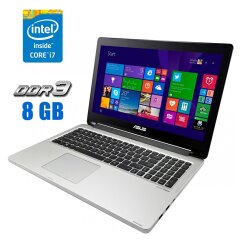 Ноутбук-трансформер Asus TP550L / 15.6" (1366x768) TN Touch / Intel Core i7-5500U (2 (4) ядра по 2.4 - 3.0 GHz) / 8 GB DDR3 / 750 GB HDD / Intel HD Graphics 5500 / WebCam / Windows 10
