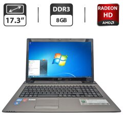 Ноутбук Acer Aspire 7750G / 17.3" (1600x900) TN / Intel Core i5-2450M (2 (4) ядра по 2.5 - 3.1 GHz) / 8 GB DDR3 / 500 GB HDD / AMD Radeon HD 7670M, 1 GB GDDR3, 128-bit / WebCam / DVD-ROM