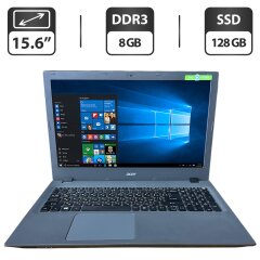 Ноутбук Acer Aspire E5-573 / 15.6" (1366x768) TN / Intel Core i3-5005U (2 (4) ядра по 2.0 GHz) / 8 GB DDR3 / 128 GB SSD / Intel HD Graphics 5500 / WebCam / DVD-ROM