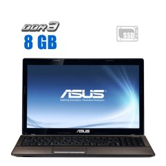 Ноутбук Asus K53E / 15.6" (1366x768) TN / Intel Core i3-2310M (2 (4) ядра по 2.1 GHz) / 8 GB DDR3 / 256 GB SSD / Intel HD Graphics 3000 / WebCam