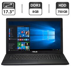 Ноутбук Asus X75A1 / 17.3" (1600x900) TN / Intel Pentium 2020M (2 ядра 2.4 GHz) / 8 GB DDR3 / 750 GB HDD / Intel HD Graphics / WebCam / VGA