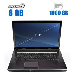Ноутбук Б-клас Lenovo G770 / 17.3" (1600x900) TN / Intel Core i3-2350M (2 (4) ядра по 2.3 GHz) / 8 GB DDR3 / 1000 GB HDD / Intel HD Graphics 4000 / WebCam / Без АКБ