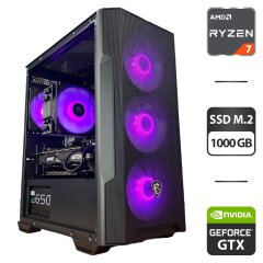Сборка под заказ: компьютер MSI MAG Forge M100R Black Tower / AMD Ryzen 7 1700 (8 (16) ядер по 3.0 - 3.7 GHz) / 16 GB DDR4 / 1000 GB SSD M.2 / nVidia GeForce GTX 1080 Ti, 11 GB GDDR5X, 352-bit / 650W