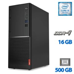 Компьютер Lenovo V520-15IKL Tower / Intel Core i5-7400 (4 ядра по 3.0 - 3.5 GHz) / 16 GB DDR4 / 500 GB SSD / Intel HD Graphics 630 / DVD-ROM / Windows 11 Pro