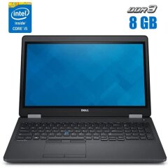 Ноутбук Б-клас Dell Latitude E5550 / 15.6" (1366x768) TN Touch / Intel Core i5-5300U (2 (4) ядра по 2.3 - 2.9 GHz) / 8 GB DDR3 / 256 GB SSD / Intel HD Graphics 5500 / WebCam / Windows 10
