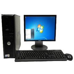 Комплект ПК: Dell OptiPlex 745 SFF / Intel Pentium D820 (2 ядра по 2.8 GHz) / 4 GB DDR2 / 120 GB HDD / Intel Graphics / DVD-ROM + Монитор Б-класс Dell 1708FPb / 17" (1280x1024) TN / USB, VGA, DVI + Клавиатура, мышка, кабели, Windows 7 Ultimate