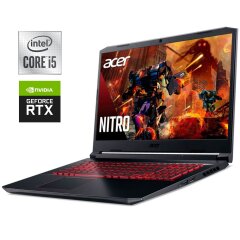 Игровой ноутбук Б-класс Acer Nitro 5 AN517-52 / 17.3" (1920x1080) IPS / Intel Core i5-10300H (4 (8) ядра по 2.5 - 4.5 GHz) / 16 GB DDR4 / 512 GB SSD NVMe / nVidia GeForce RTX 3050, 4 GB GDDR6, 128-bit / WebCam