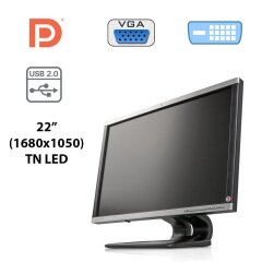 Монитор Б-класс HP Compaq LA2205wg / 22" (1680x1050) TN / 1x DVI, 1x VGA, 1x DP,  USB-Hub