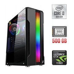 Игровой ПК / Intel Core i3-10100F (4 (8) ядра по 3.6 - 4.3 GHz) / 8 GB DDR4 / 500 GB SSD / nVidia GeForce GTX 1060, 6 GB GDDR5, 192-bit / 500W