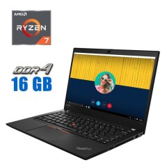Ноутбук Lenovo ThinkPad T495 / 14" (1920x1080) IPS / AMD Ryzen 7 PRO 3700U (4 (8) ядра по 2.3 - 4.0 GHz) / 16 GB DDR4 / 240  GB SSD / AMD Radeon RX Vega 10 Graphics / WebCam