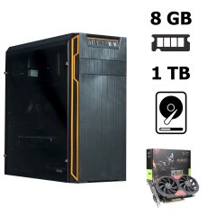Frontier HAN SOLO orange MT / AMD Athlon&trade; II X4 840 (4 ядра по 3.1 - 3.8 GHz) / 8 GB DDR3 / 1 TB HDD / nVidia GeForce GTX 1050 Ti (4 GB 128-bit GDDR5) / 500W