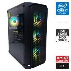Компьютер 1stPlayer FireBase XF Tower / Intel Core i7-4790 (4 (8) ядра по 3.6 - 4.0 GHz) / 16 GB DDR3 / 512 GB SSD + 500 GB HDD / AMD Radeon RX 580, 8 GB GDDR5, 256-bit / 550W