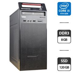 Комп'ютер Lenovo ThinkCentre E73 Tower / Intel Core i5-4570 (2 (4) ядра по 3.2 - 3.6 GHz) / 8 GB DDR3 / 120 GB SSD / Intel HD Graphics 4600 / DVD-ROM