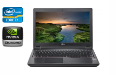 Мобільна робоча станція Б-клас Fujitsu Celsius H780 / 15.6" (1920x1080) IPS / Intel Core i7-8750H (6 (12) ядер по 2.2 - 4.1 GHz) / 16 GB DDR4 / 512 GB SSD / nVidia Quadro P600, 4 GB GDDR5, 128-bit / USB Type-C / VGA